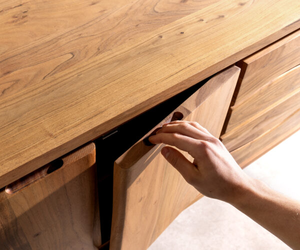 Komoda Live Edge 170 cm akácie přírodní 3 zásuvky 4 dvířka - Image 5