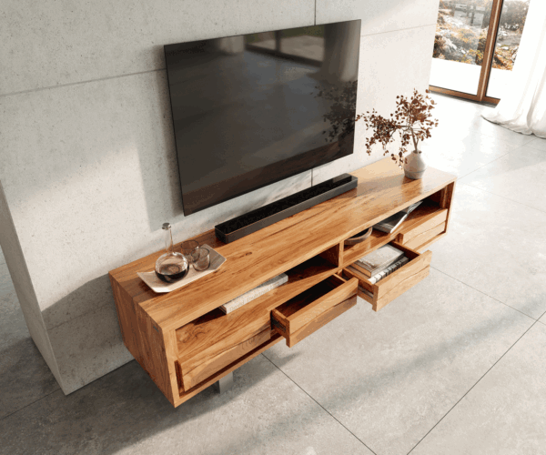 TV stolek Live Edge 190 cm akácie přírodní 4 zásuvky - Image 4