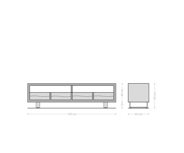 TV stolek Live Edge 190 cm akácie přírodní 4 zásuvky - Image 7